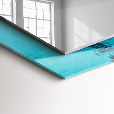 Miroir rectangulaire avec décoration Art abstrait bleu