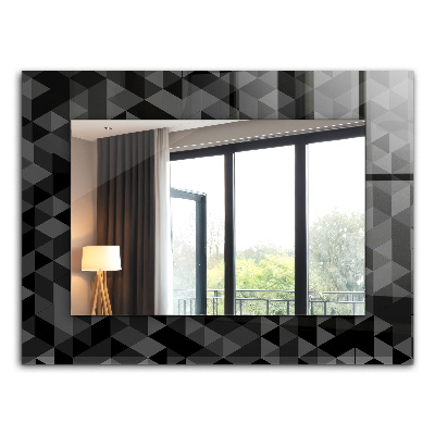 Miroir rectangulaire imprimé Triangles noirs et gris