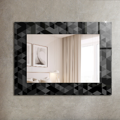 Miroir rectangulaire imprimé Triangles noirs et gris