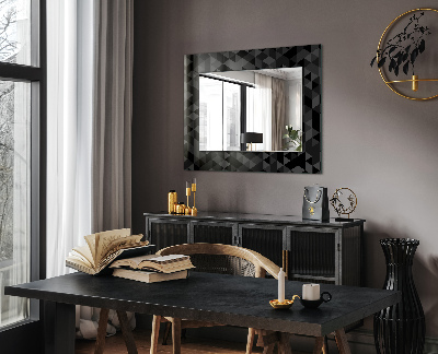 Miroir rectangulaire imprimé Triangles noirs et gris