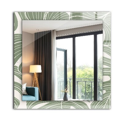 Miroir rectangulaire avec décoration Feuilles de monstera