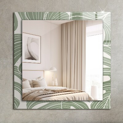 Miroir rectangulaire avec décoration Feuilles de monstera