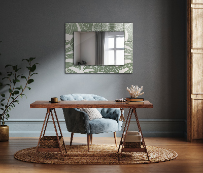 Miroir rectangulaire avec décoration Feuilles de monstera