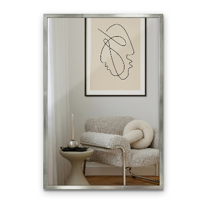 Miroir rectangulaire Cadre argent suspendu