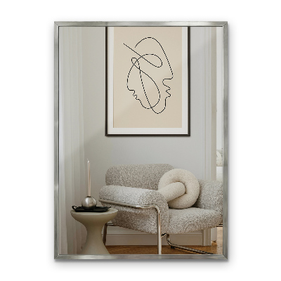 Miroir rectangulaire Cadre argent suspendu