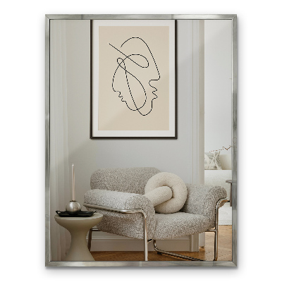 Miroir rectangulaire Cadre argent suspendu