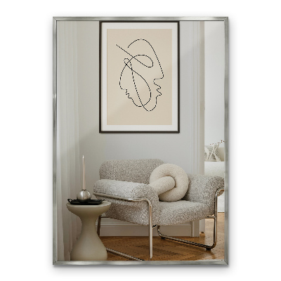 Miroir rectangulaire Cadre argent suspendu