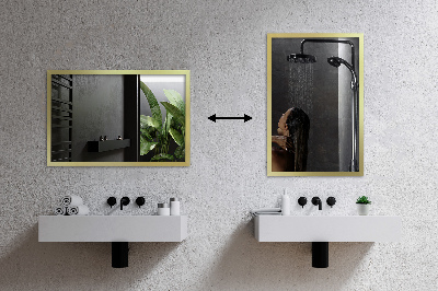 Miroir rectangulaire Cadre doré décoratif mural