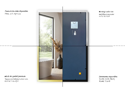 Miroir rectangulaire Cadre doré décoratif mural