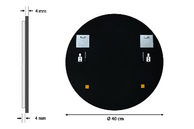 Miroir rond avec un cadre noir
