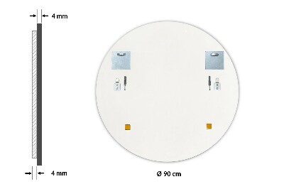 Miroir rond avec un cadre blanc