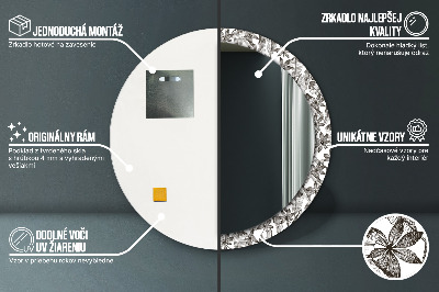 Miroir rond avec décoration Feuilles tropicales