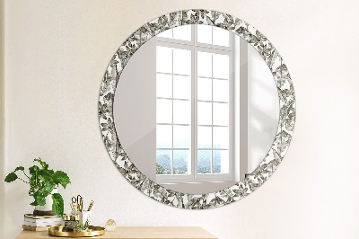 Miroir rond avec décoration Feuilles tropicales