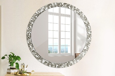 Miroir rond avec décoration Feuilles tropicales