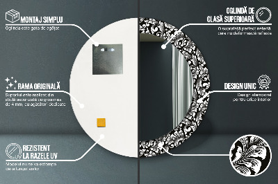 Miroir rond imprimé Ornement