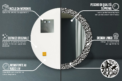 Miroir rond imprimé Ornement