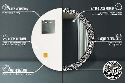 Miroir rond imprimé Ornement