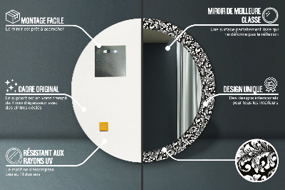 Miroir rond imprimé Ornement