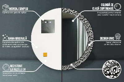 Miroir rond imprimé Ornement