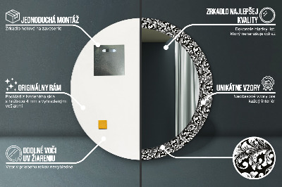 Miroir rond imprimé Ornement
