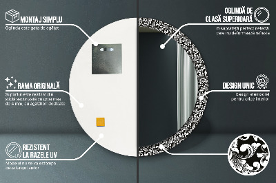 Miroir rond imprimé Ornement