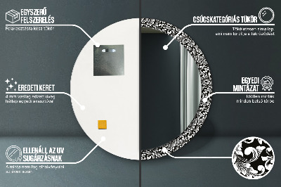 Miroir rond imprimé Ornement