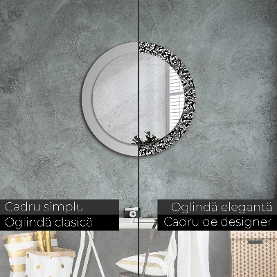 Miroir rond imprimé Ornement
