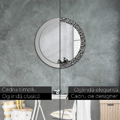Miroir rond imprimé Ornement