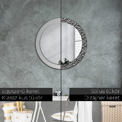 Miroir rond imprimé Ornement