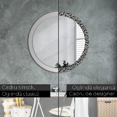 Miroir rond imprimé Ornement