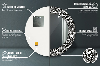 Miroir rond imprimé Ornement