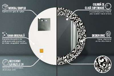 Miroir rond imprimé Ornement