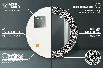 Miroir rond imprimé Ornement