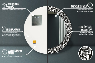 Miroir rond imprimé Ornement