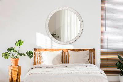 Miroir rond avec décoration Plumes