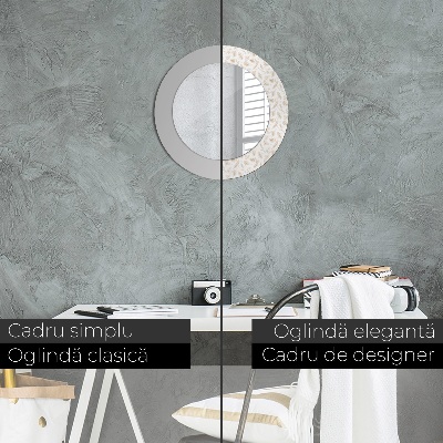 Miroir rond avec décoration Plumes