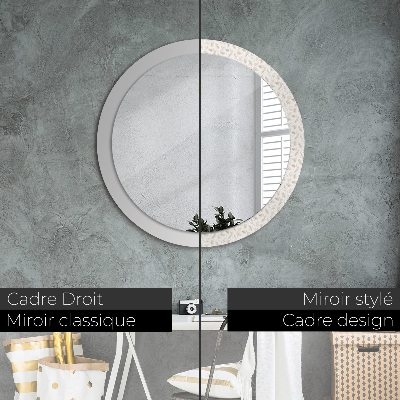 Miroir rond avec décoration Plumes