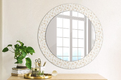 Miroir rond avec décoration Plumes