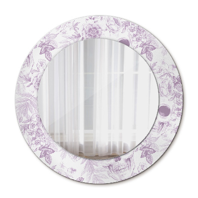Miroir rond imprimé Crânes