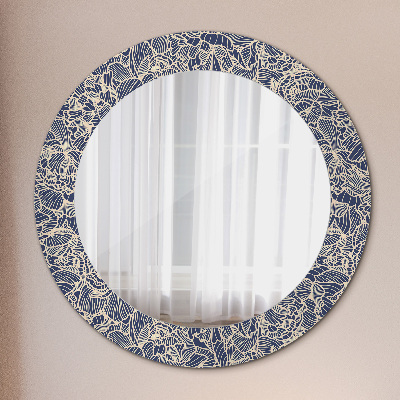 Miroir rond avec décoration Fleurs