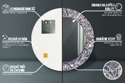 Miroir rond avec décoration Fleurs