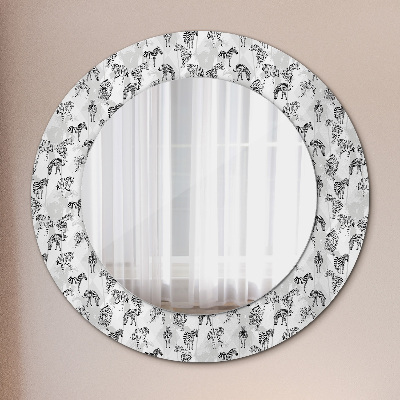 Miroir rond imprimé Tigre tropical