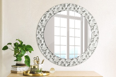Miroir rond imprimé Tigre tropical