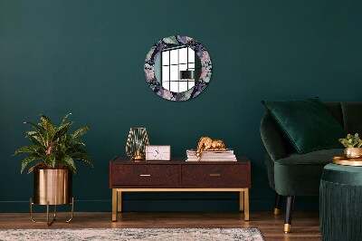 Miroir rond avec décoration Hérons oiseaux
