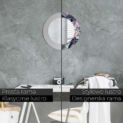 Miroir rond avec décoration Hérons oiseaux