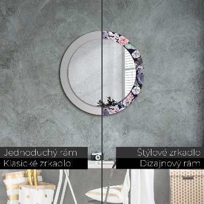 Miroir rond avec décoration Hérons oiseaux