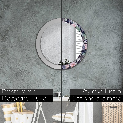 Miroir rond avec décoration Hérons oiseaux