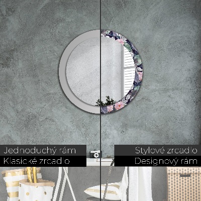 Miroir rond avec décoration Hérons oiseaux