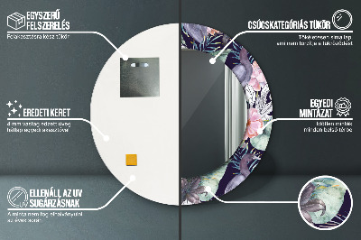 Miroir rond avec décoration Hérons oiseaux