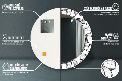 Miroir rond imprimé Papillon